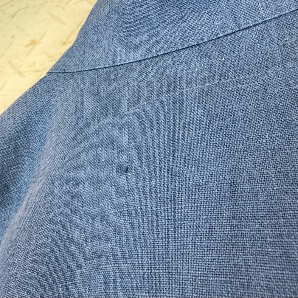 Flax | Blue 100% Linen Lightweight Jacket, S - Picture 8 of 8